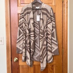 Lucky Brand Open Front Patterned Cardigan
